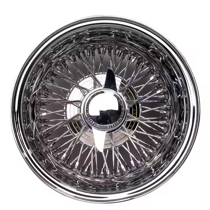 Custom Made Silver Wire Wheel Knock Off 13x7 14 15 16 17x8 18 20 22 Zenith Style 72 100 Spoke Cross Lace China Wire Wheels